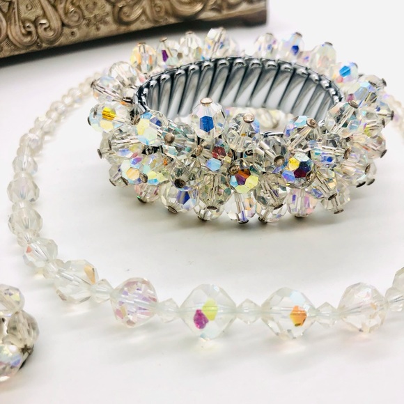 Vintage Deco Aurora Borealis Crystal Bead Jewelry - Picture 10 of 10